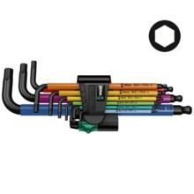 Cle male 6 pans tete spherique 950/9 spkl hex-plus multicolour 1 sb (jeu de 9)