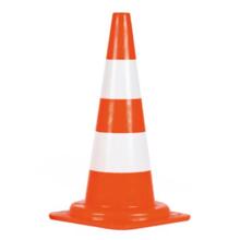 Cone de signalisation pe orange fluo 50cm 2 bandes blanches bs50b