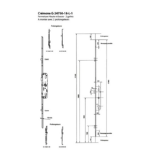Schéma Crémone cylindre à rouleau Crémone cylindre à rouleau