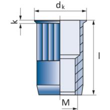 Ecrou à sertir tf crantée