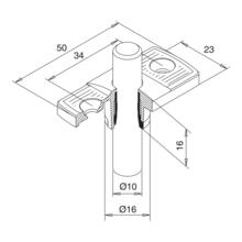 Guide tringle gache semi fixe