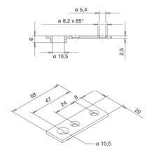 Guide tringle gache semi fixe