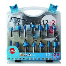 Meche de defonceuse assorties queue 8 mm (coffret de 14)