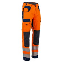Pantalon haute visibilte polarisation marine/orange