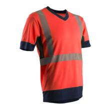 Tee-shirt manche courte haute visibilite komo rouge/marine