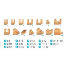 Meche de defonceuse assorties queue 8 mm (coffret de 14)