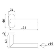 Paire de béquilles charleston inox sur rosace ovale