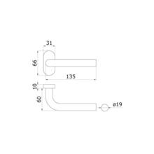 Paire de béquilles lambada inox sur rosace ovale