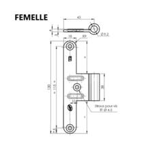 Paumelle universelle bois 6055