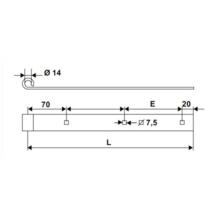 Penture droite 40x6 ø14