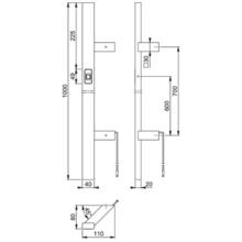 Poignée battante simple  fingerscan design  rectangulaire