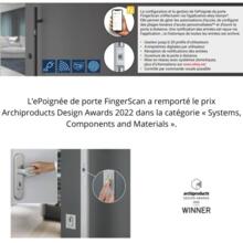 Poignée battante simple  fingerscan design  rectangulaire