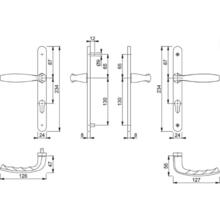 Schéma POIGNÉE DE PORTE ÉTROITE NEW-YORK SAILLIE NORMALE Poignée de porte étroite new-york saillie normale