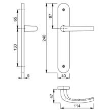 Poignée de porte large san  diego entraxe 195mm