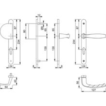 Schéma POIGNÉE DE PORTE PALIÈRE  ÉTROITE NEW-YORK Poignée de porte palière  étroite new-york