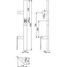 Poignée de tirage simple figerscan 40x20 carrés déportés à 45°