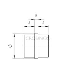 Raccord droit tube main courante diam 42