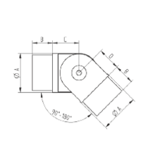 Raccord orientable tube main courante