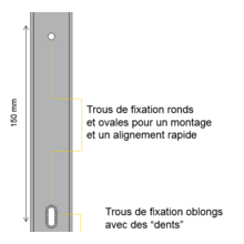 Rail proslide applique mur et plafond