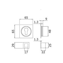 Serrure + cuvette ronde clé i inox galandage