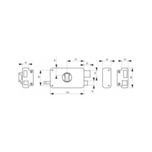 Serrure applique horizontale cylindre européen