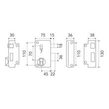 Serrure applique verticale fouillot cylindre européen