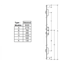 Serrure as4640 hors gamme - têtière 26+
