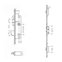 Serrure bs3700 rabaissée - têtière 16