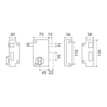 Serrure en applique verticale tirage cylindre européen