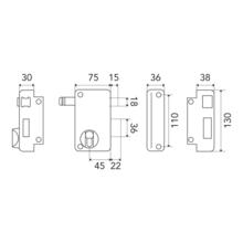 Serrure en applique verticale tirage cylindre européen