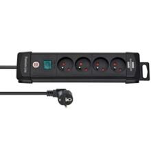 Socle multiprise pnn - premium plus noir h05vv-f 3g1,5 avec interrupteur