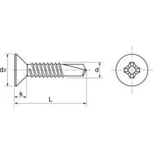 Vis autoperceuse tête fraisée inox